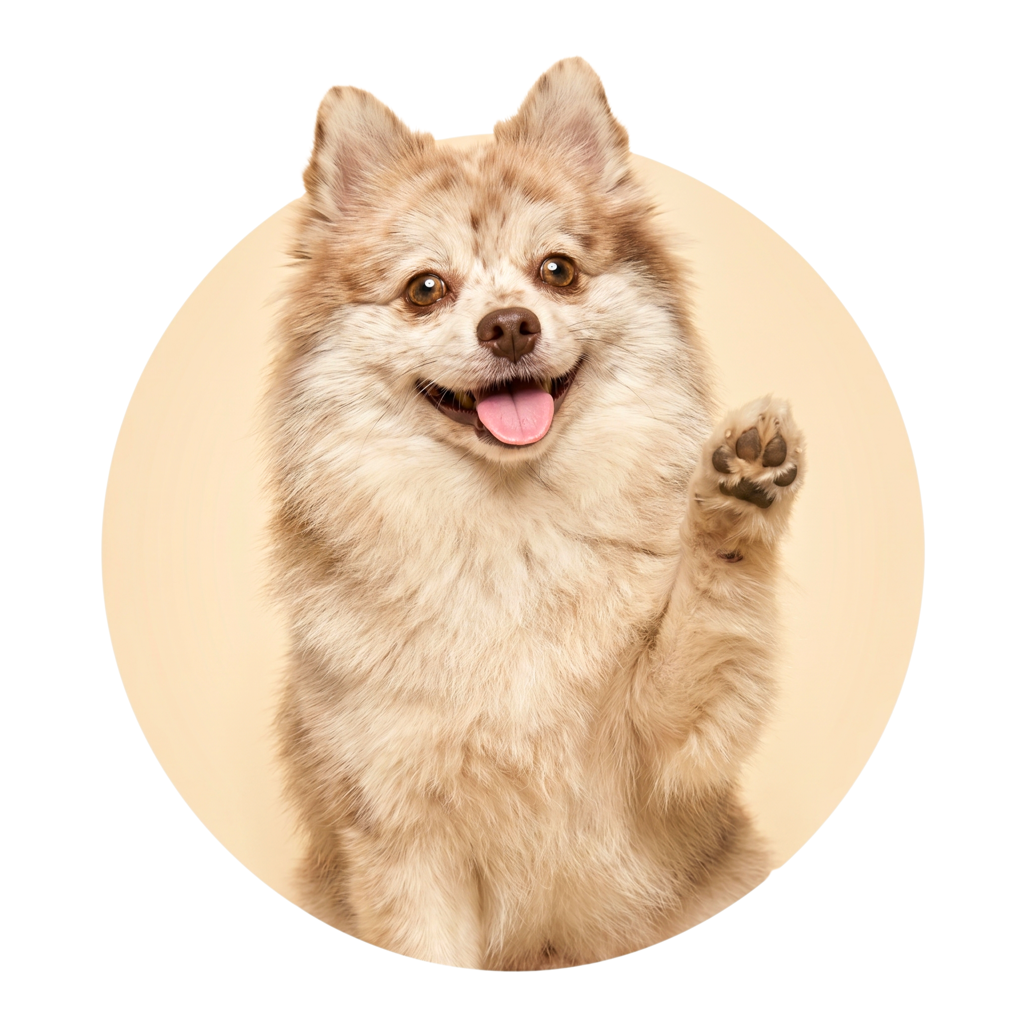 Pomeranian waving
